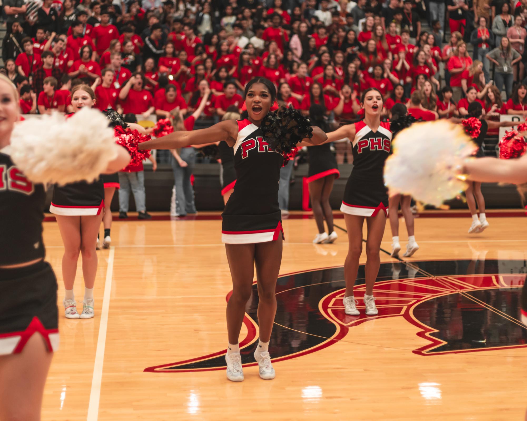 Students enjoy their first pep rally of the year; battleline ready